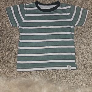 Free Planet Green and White Striped Tee